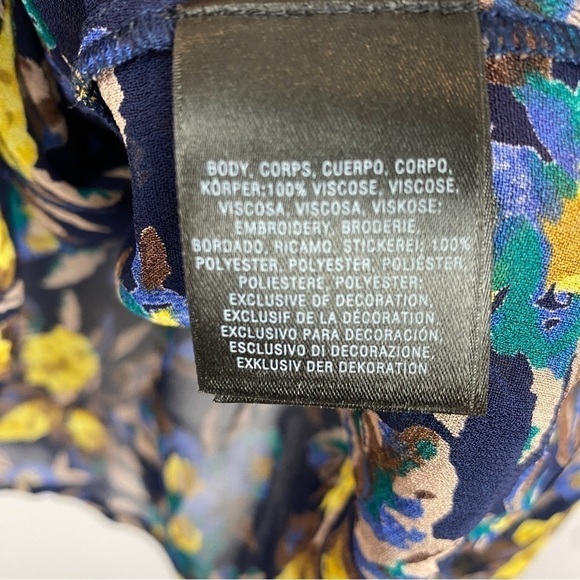 ANTHROPOLOGIE Meadow Rue Strasser Floral Print Embellished Long Sleeve Blouse XS - Picture 10 of 15